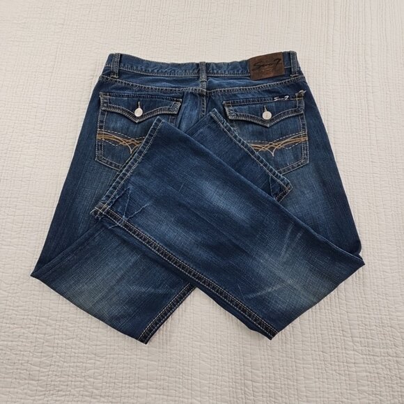 Vintage Seven 7 Bootcut Jeans Men's 36x32 Dark Wash Relaxed Fit 100% Cotton EUC - Picture 6 of 16